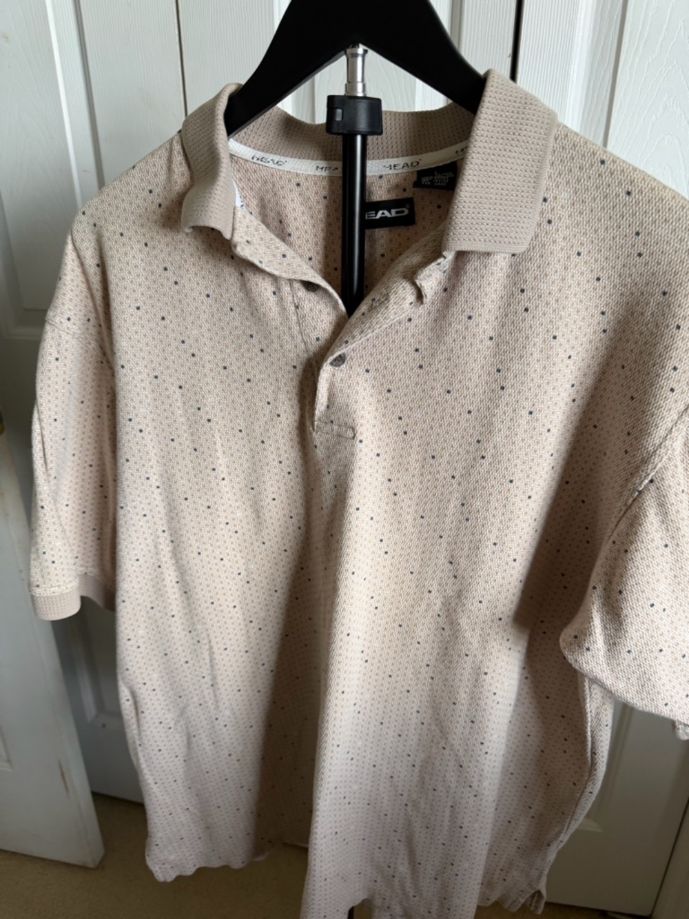 Head Men’s Tan Polo with Small Black Dot Print